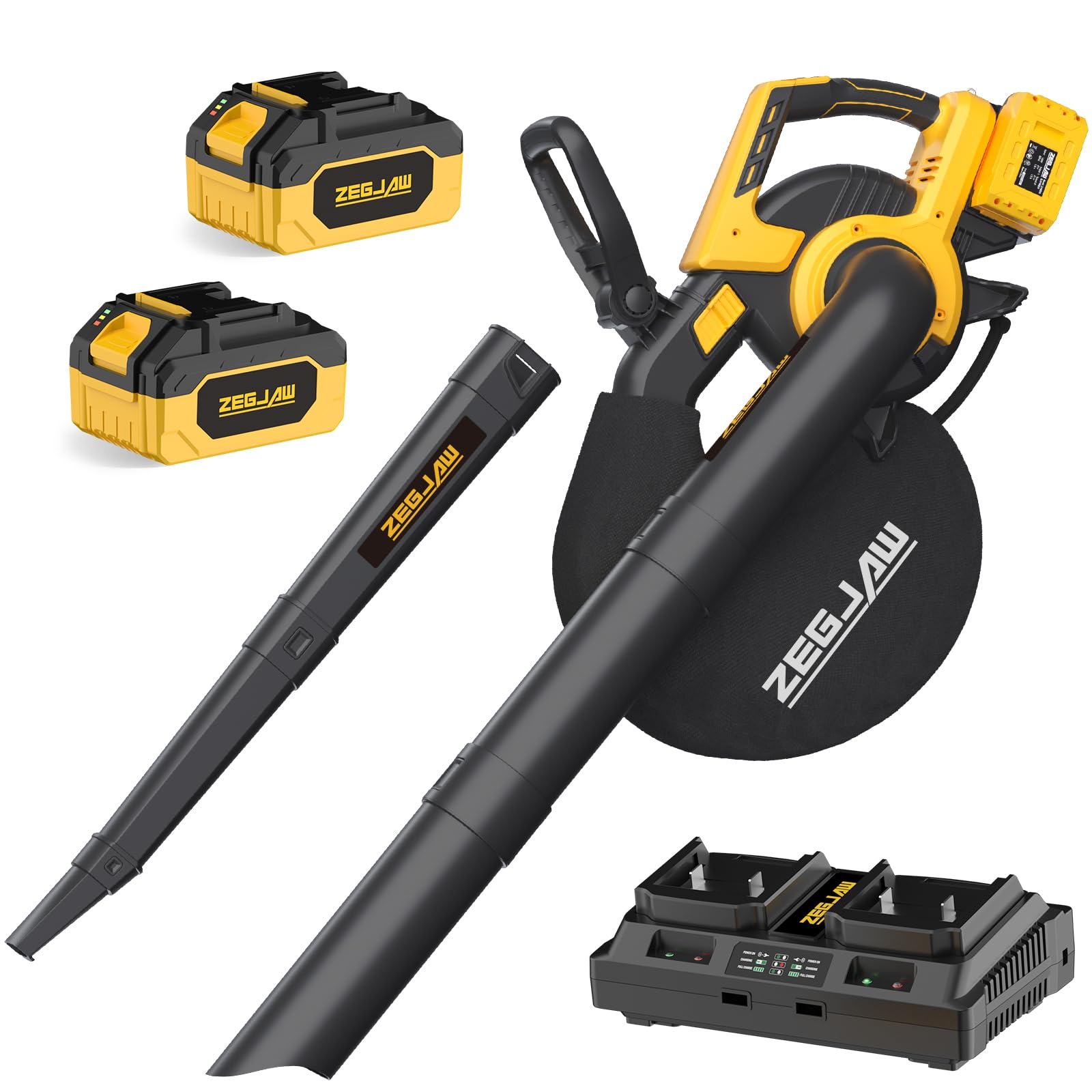 Photo 1 of ****4 EXTENSION PIECES, HANDLE, DUSTBAG ONLY**** NO MOTOR OR BATTERIES *****
Cordless Leaf Blower & Vacuum, 3-in-1 Leaf Vacuum Mulcher with Bag, 40V 330CFM Battery Leaf Blower with 2x4.0Ah Battery & Charger for Lawn Care, 5-Speeds Variable Control