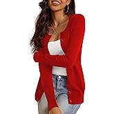 a.Jesdani Women's Button Down Crew Neck Long Sleeve Soft Knit Cardigan Sweaters