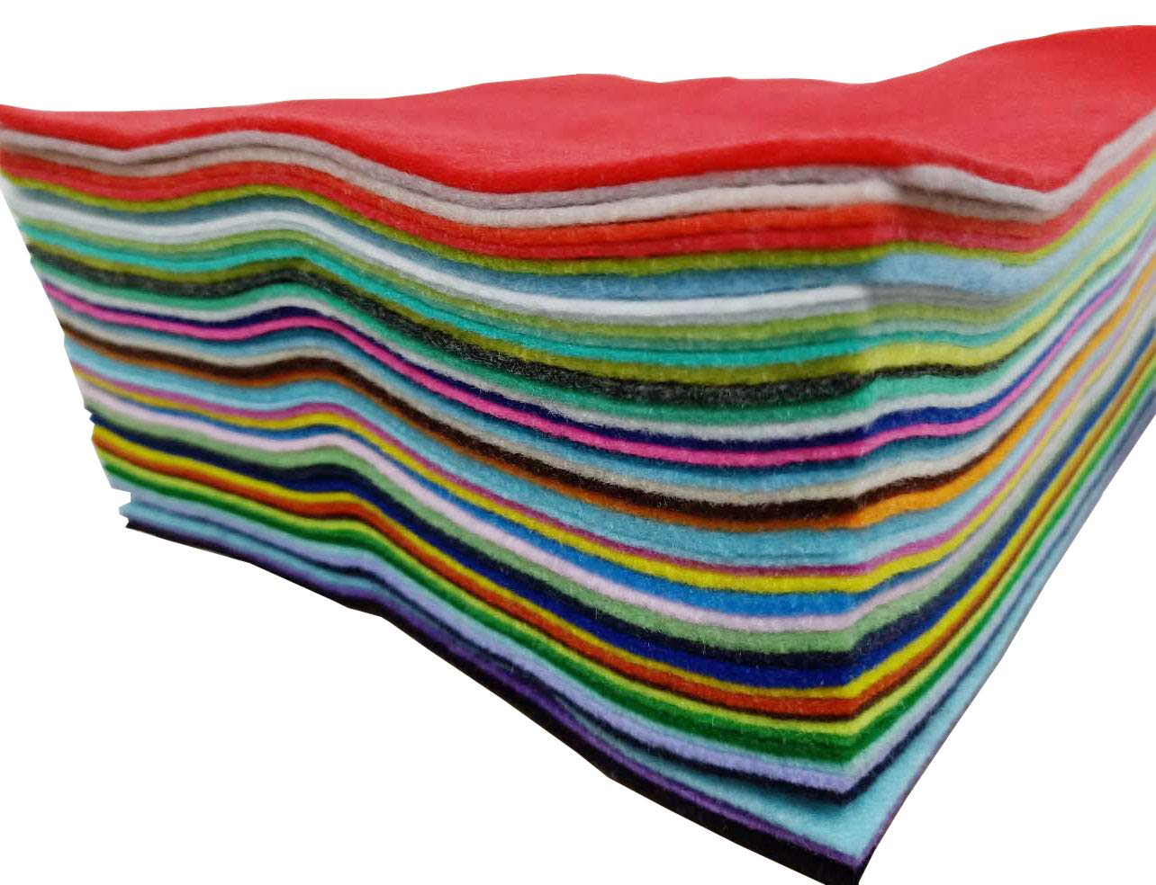 40pcs 30 x 30cm 1.4mm Thick Soft Felt Fabric Sheets Assorted Colours Felt Pack DIY Craft Squares Nonwoven Used for DIY Crafts Ornament Crafts