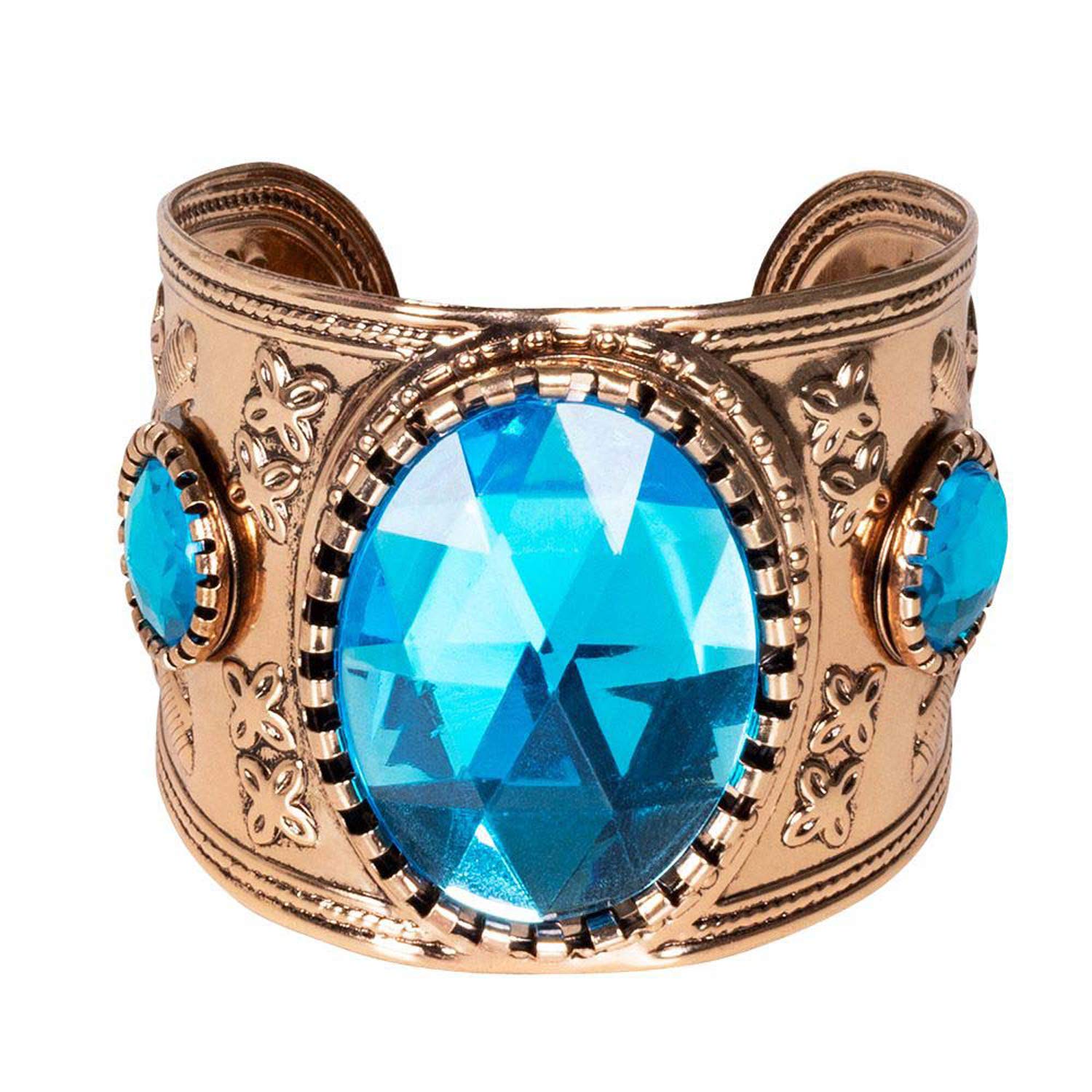 Boland 64425 Women's Bracelet Topaz of Nile Gold-Turquoise Fashion Jewellery Bangle with Gemstones Egyptian, Cleopatra, Carnival, Theme Party, Halloween