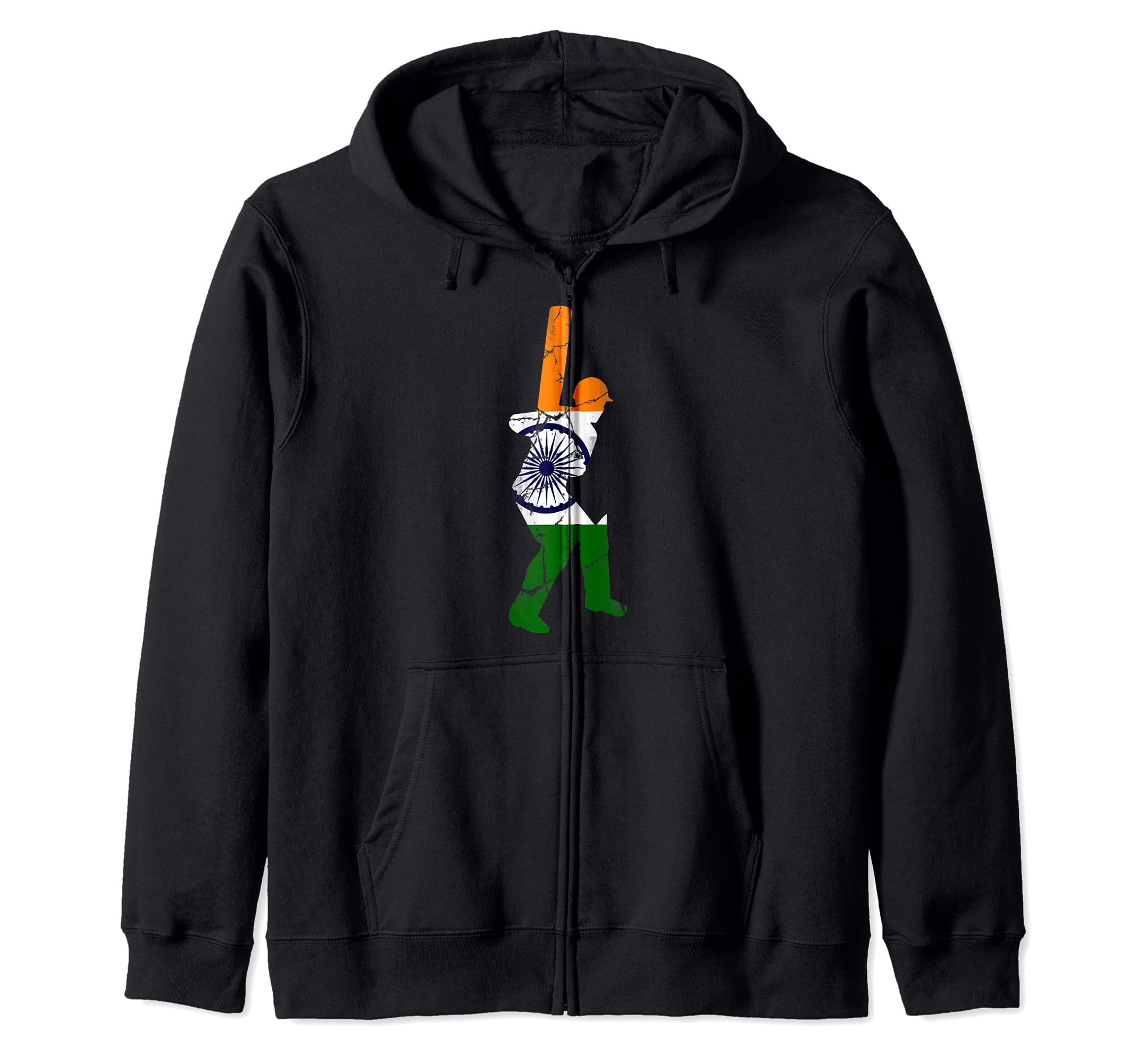 Indian Cricket Batsman Batting India International Fan Tee Zip Hoodie
