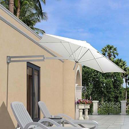 Amazon Com Parasol Wyzqq Leisure 2 5m Square Wall Mounted Cantilever Aluminium Frame Polyester Canopy Outdoor Wall Umbrella For Backyard For Outdoor Garden And Patio Garden Outdoor