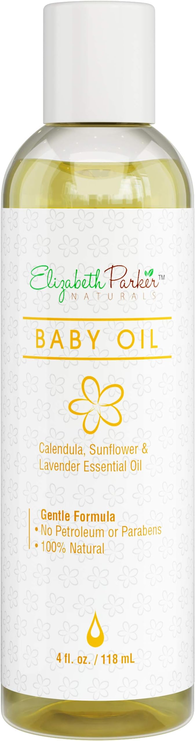 Organic Calendula Baby Massage Oil - Natural Skin Moisturizer with Vitamin E, Sunflower and Lavender Essential Oils - Infant Rash, Cradle Cap, and Eczema Treatment - Safe and Chemical Free (4oz)