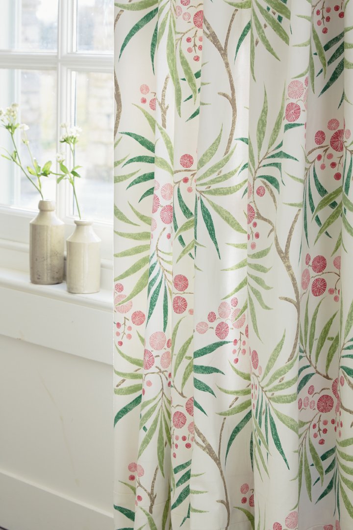 Sanderson Home Arberella Curtains Lined Sateen Rose 183 X 168