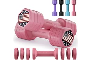 Zempox Adjustable Dumbbell Set of 2, 4 in 1 Hand Weights for Women at Home, 5 lb Weights Dumbbells set of 2, Each 2lb 3lb 4lb 5lb with TPU Soft Rubber Handle for Home Gym Exercise Training