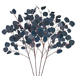 Tepaler 4pcs Artificial Eucalyptus Leaves Stems