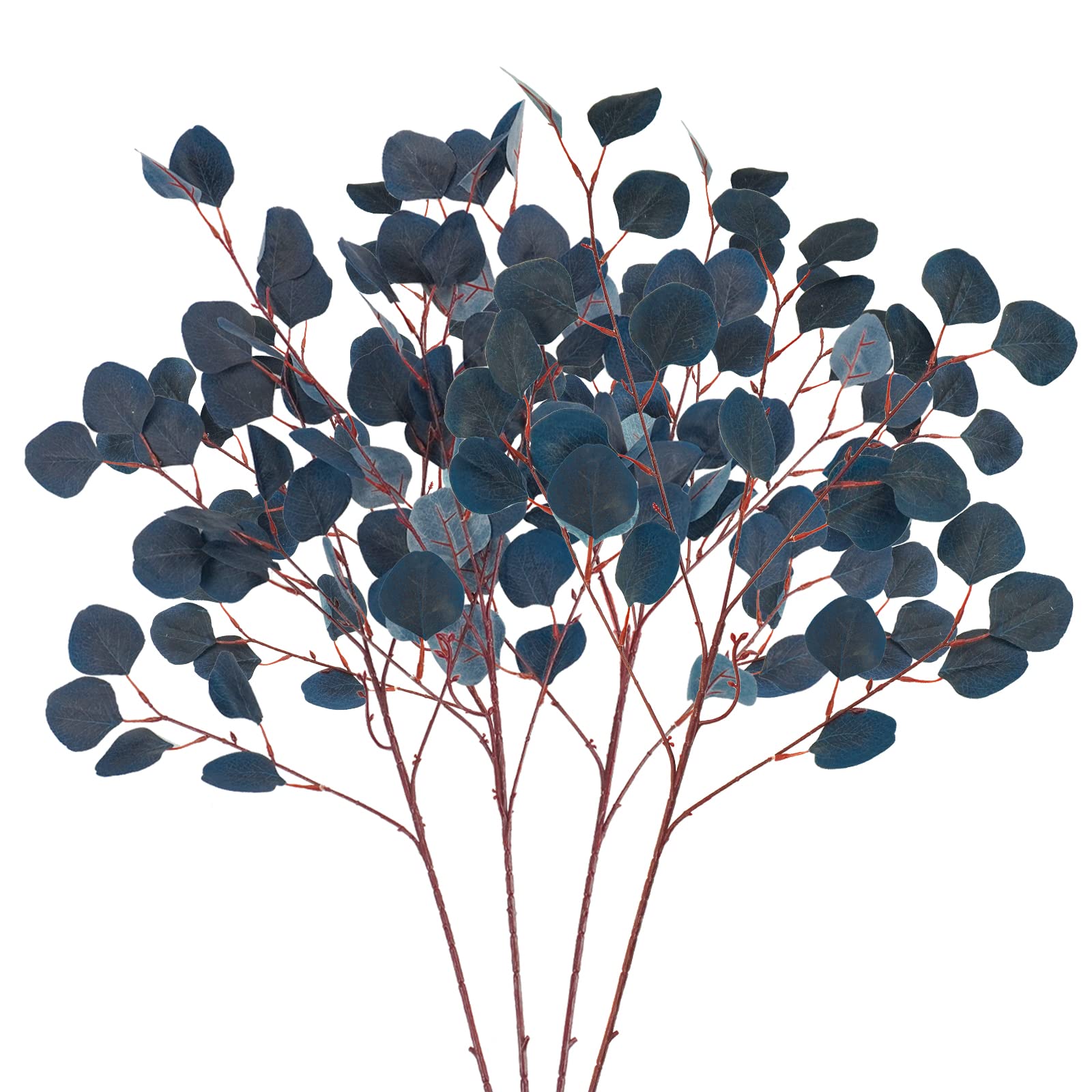 Tepaler 4pcs Artificial Eucalyptus Leaves Stems