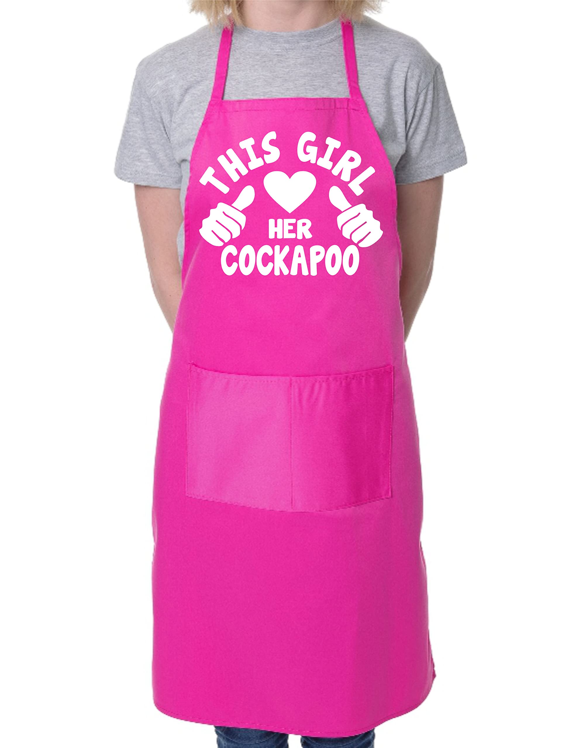Print4U This Girl Loves Her Cockapoo Dog BBQ Cooking Funny Novelty Apron Pink