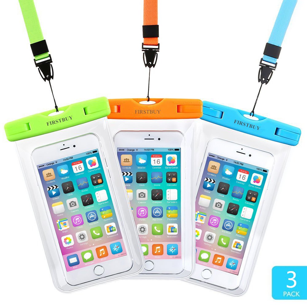 Waterproof Case, Firstbuy waterproof Pouch Dry Bag for Outdoor Water sports,waterproof phone case With Sensitive Screen Perfect For iPhone7 7plus 6S 6S Plus Samsung S8,phones up to 6 inches (3pack)