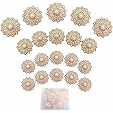 Youmeizer 20PCS Alloy Embellishment Buttons with Artificial Pearls and Rhinestones Set for Coat，Suits，Knitting Sweaters, Sewing Crafting, Replacement, Handmade Crafts stored in a Plastic Box (Gold)