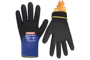 LOCCEF 2 Pairs Winter Work Gloves for Men and Women, Freezer Gloves for Work Below Zero, Thermal Insulated, Super Grip