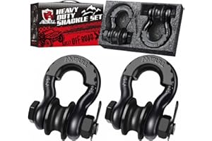 AMBULL Upgraded Snatch Block, 3/4" D Ring Shackle (2 Pack) 22,000lb Break Strength with Towing Pulley, Heavy Duty Offroad Rec