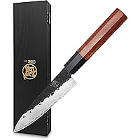 MITSUMOTO SAKARI 5.5 inch Japanese Hand Forged Paring Knife, High Carbon Steel Fruit and Vegetable Knife, Professional Kitche