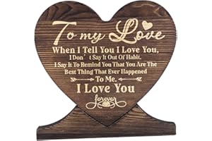 RAZPAH Inspirational To My Love The Perfect Personalized Gift, Wood Sign Personalized, Gift Wood Heart, Wood Signs for Crafts, Gifts Quote Wood Plaque Sign, Holiday Gift, Valentines Day Gift for My Love