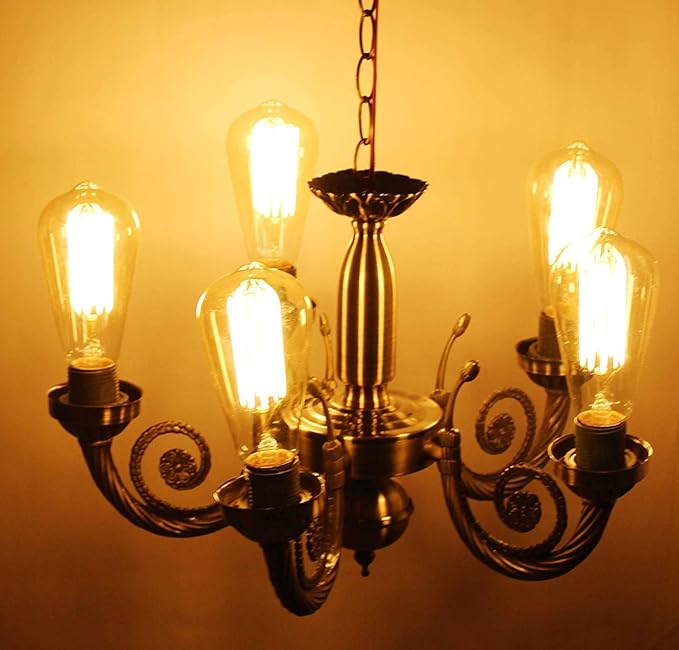 SheronIndia 5 Light Antique Vintage White Chandelier Hanging Pendant Ceiling Lamp Fixture for Dining Room