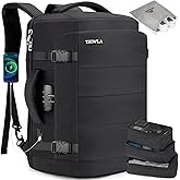 Tzowla 40L Expandable Travel Laptop Backpack for Men Women Carry on Flight Approved,Large Capacity Anti Theft Backpacks with USB/Type C Charging Port,Personal Item Bag Fit 17.3" Computer（Black