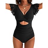 Blooming Jelly Womens One Piece Swimsuit Tummy Control Bathing Suit Modest Twist Front Cutout Swimwear 2025