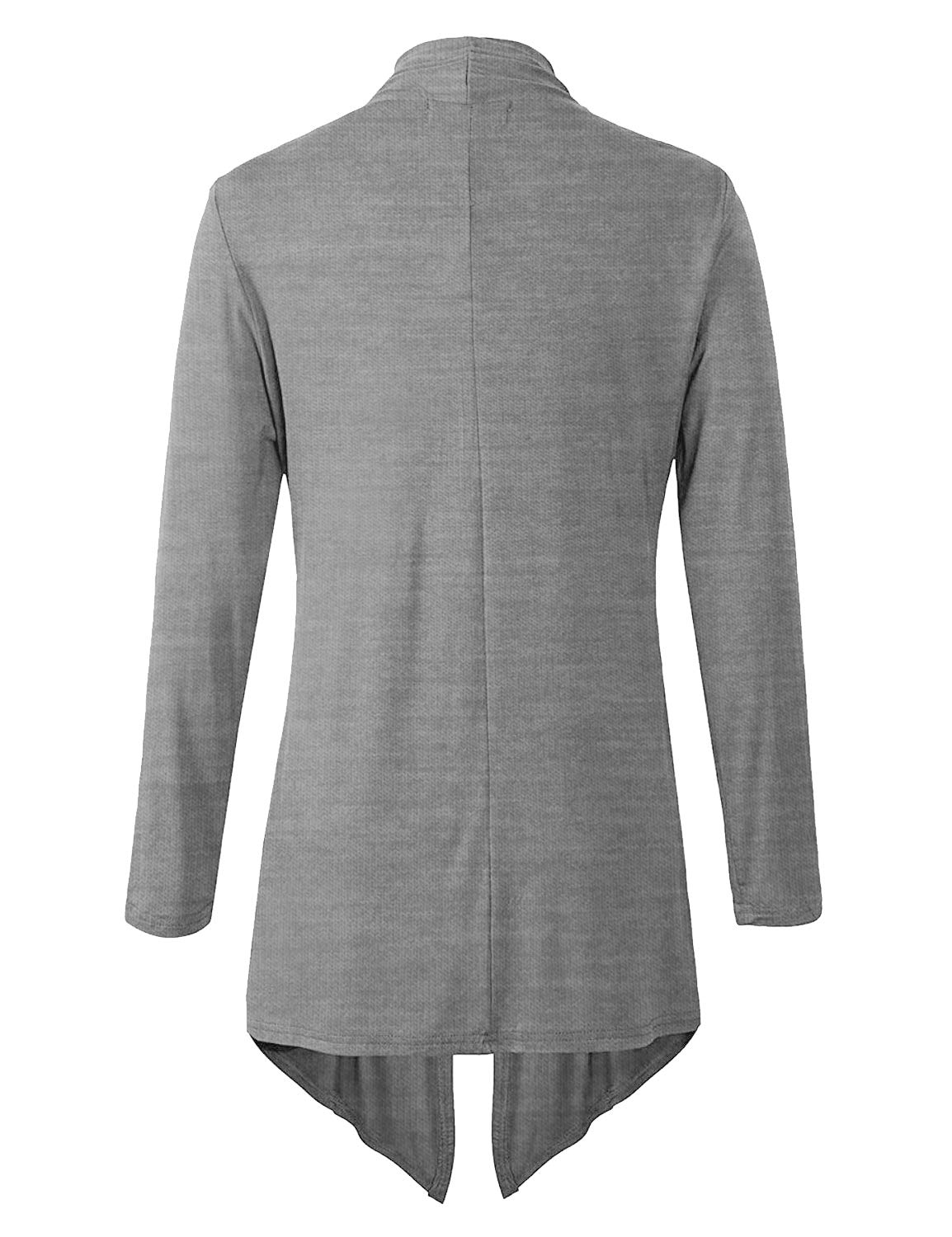 Eanklosco Women Open Front Cardigan Plus Size Drape Long Sleeve Coat (Gray, XL)