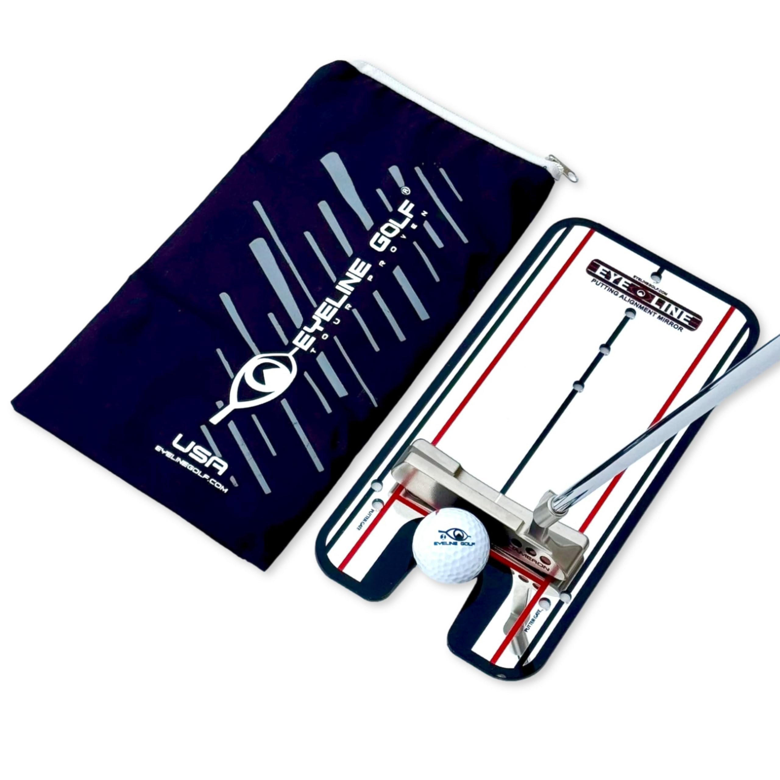 EyeLine Golf Putting Training Aid – Perfect for Alignment and Stroke Improvement Drills – Indoor and Outdoor Practice, Used by Tour Pros (Putting Alignment Mirror)