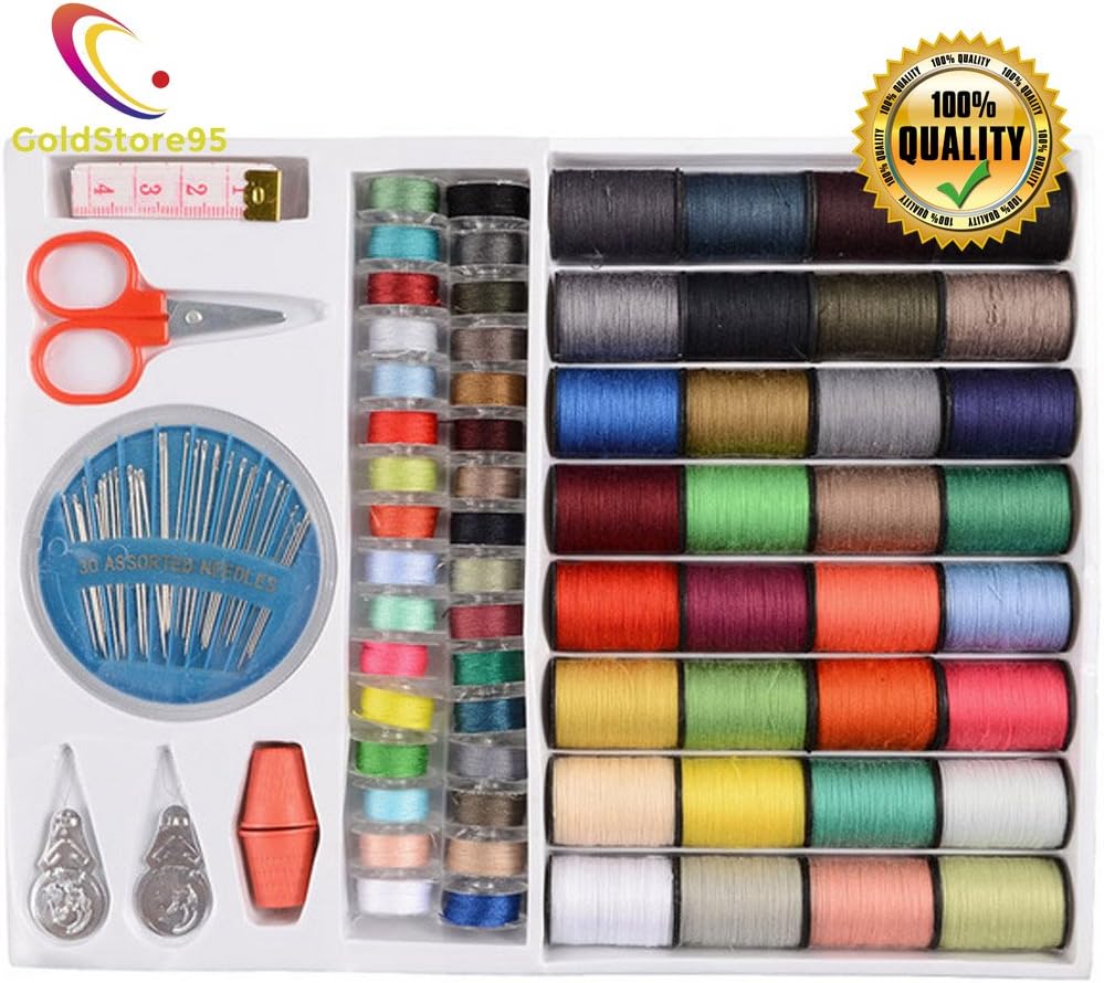 goldStore95 Professional Sewing Kit - New Styles Special Offer 64 Spools Assorted Colors - with Thread Scissors Needles Sewing Supplies goldstore95 (Sample-notbuy)