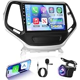 for Jeep Cherokee Radio 2013-2018, [2G+64G] Android Car Stereo with 10 inch Screen, Carplay/Android Auto/1080P/Bluetooth/WiFi +AHD Backup Camera