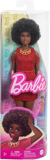 Barbie Fashionistas Doll 221 Natural Black Hair Red Dress Accessories 65th view 6