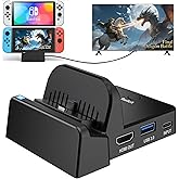 VIXLM TV Docking Station for Nintendo Switch/OLED,Portable Charging TV Dock Station with 4K HDMI Adapter/Type C Data Port/USB 3.0 Port,Replacement for Official Nintendo Switch Dock