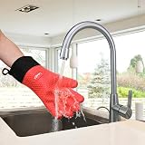 Loveuing Oven Gloves Heat Resistant Silicone Cotton Double Layer 1 Pair view 6
