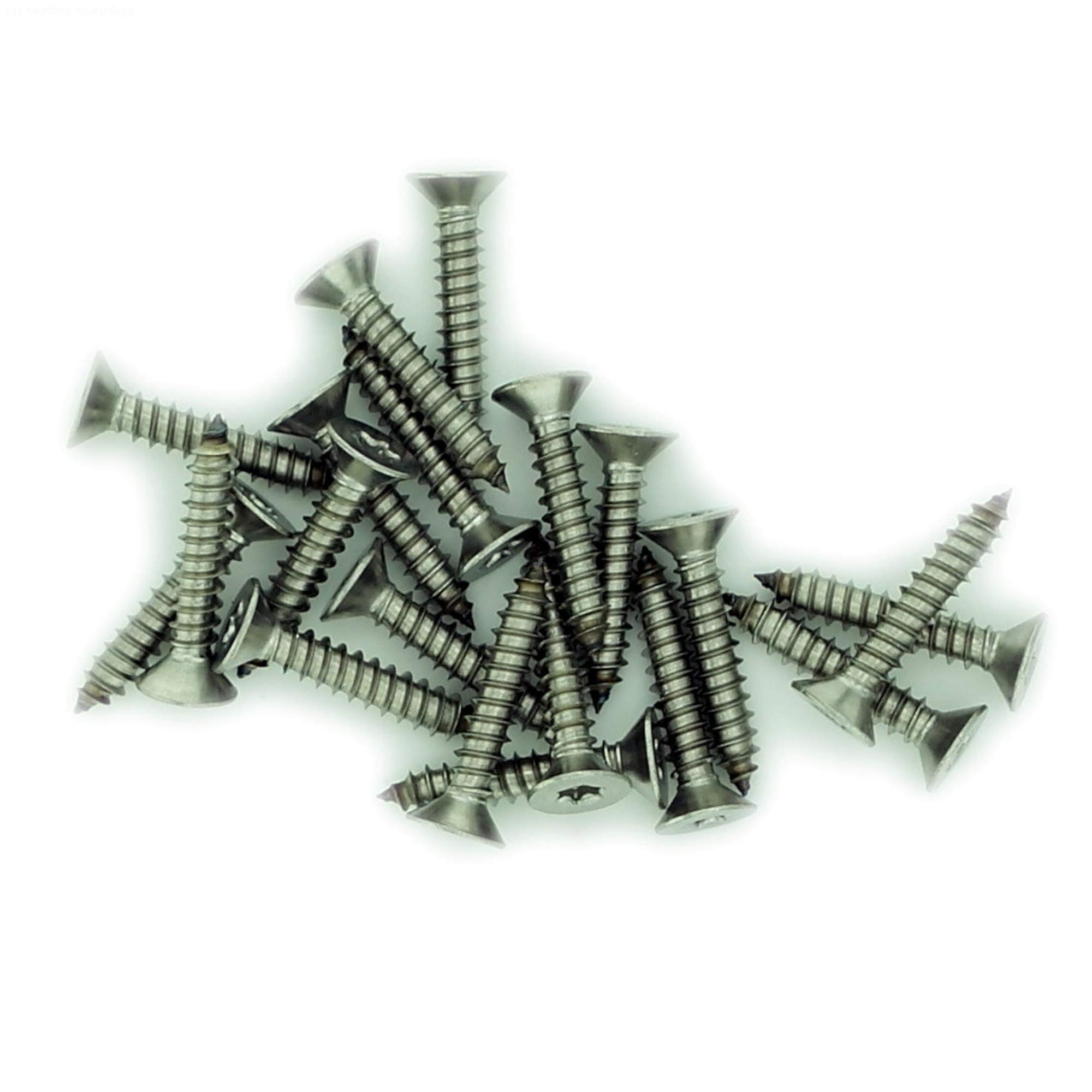No.10 x 2.35 (4.8mm x 60mm) TX Countersunk Self-Tapping Screw - Stainless Steel (A2) (Pack of 20)