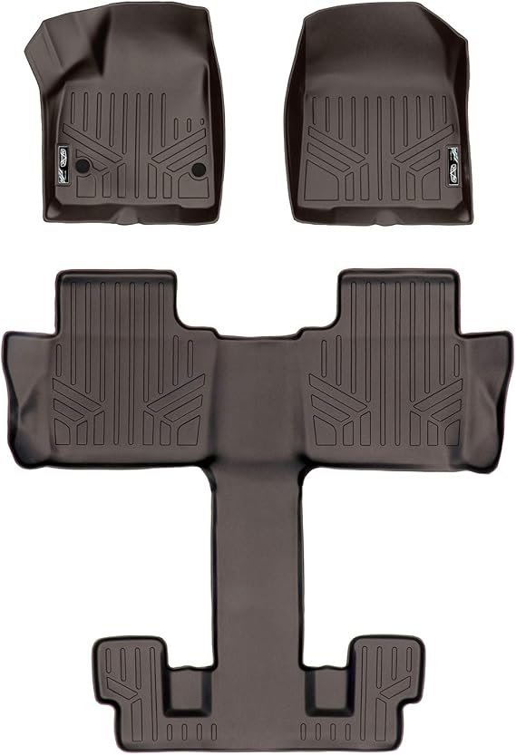 MAXLINER Floor Mats 3 Row Liner Set Cocoa for 20172019 GMC