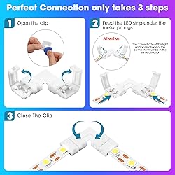 WENHSIN 10-Packs L Shape 2-Pin LED Connectors for