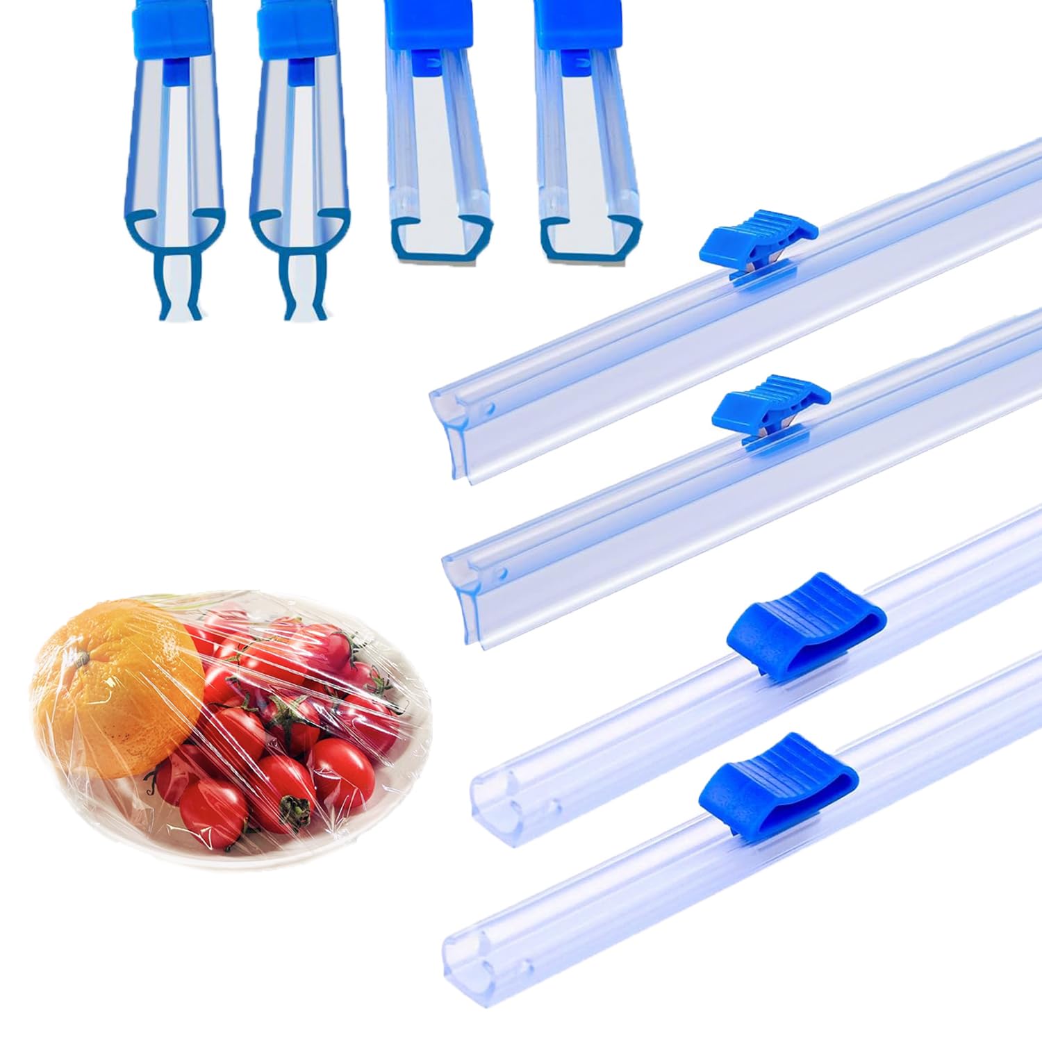 Photo 1 of ***ONLY 2***UtySty 4 Pack Plastic Wrap Cutter Blade Replacement 13 inch Reusable Plastic Food Wrap Slide Cutters Strip for Wrap Organizer Food Plastic Wrap Dispenser with Cutter Cling Film Dispenser Sticky Insert