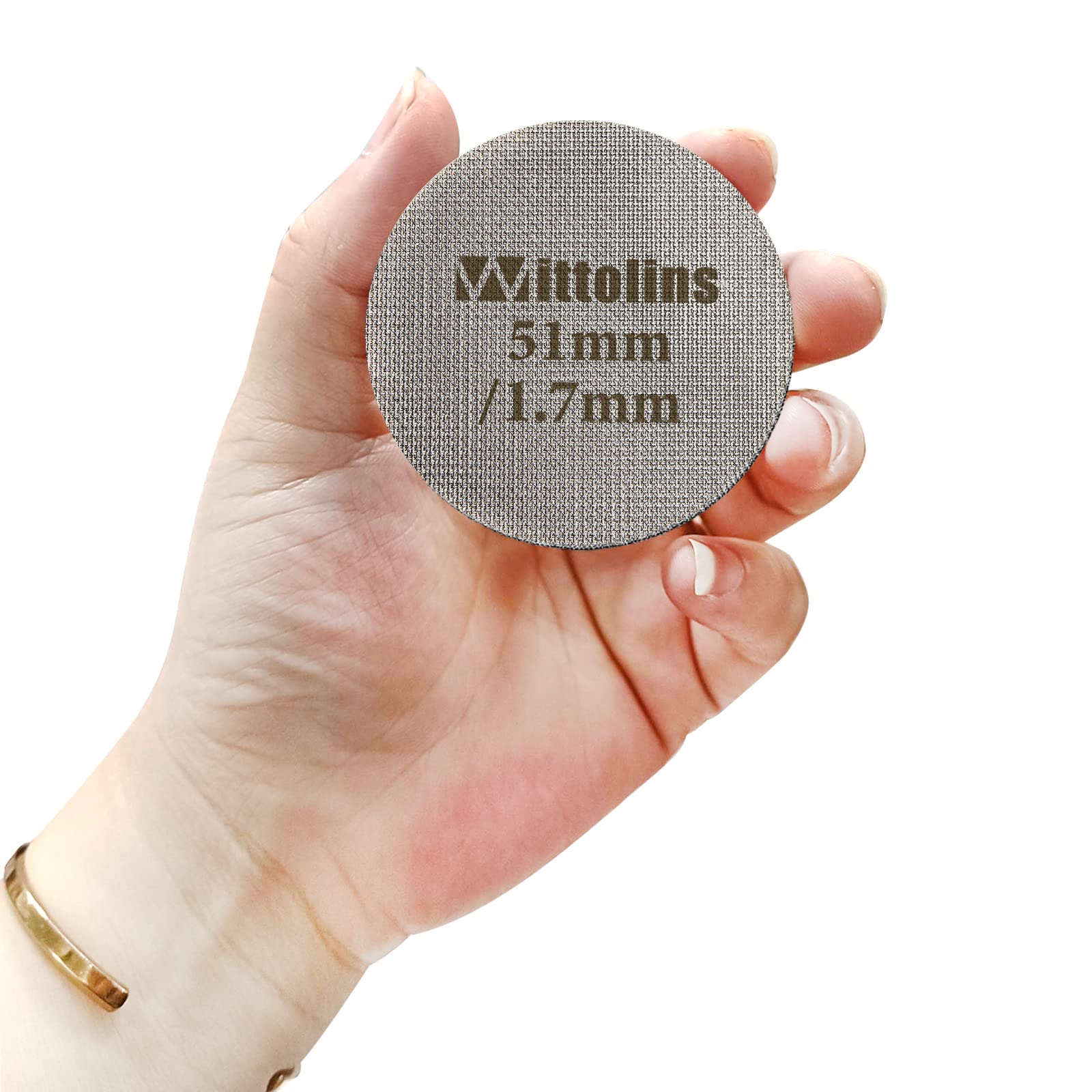 Espresso Puck Screen 51mm, Coffee Filter Mesh Plate for Espresso Portafilter Filter Basket Reusable 1.7mm 316L Stainless Steel Mesh Filter, Edge Closure Design