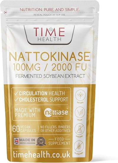 Time Health Nattiase Nattokinase 60 Capsules 2000 FU 100 mg UK GMP