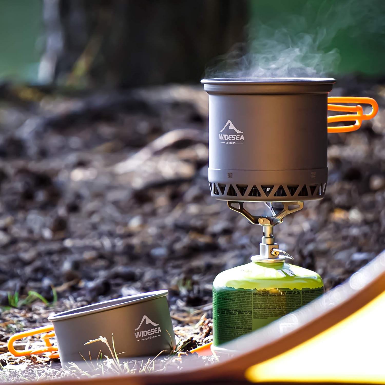 widesea Camping Cookware Outdoor Pot Pan Cooking Equipment Heat Exchange Design for Hiking Backpacking : Sports & Outdoors