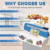 Gekufa 300mm Impulse Sealer, 8-Stage Temp, 3 Extra Heat Elements, 0.4mm view 6