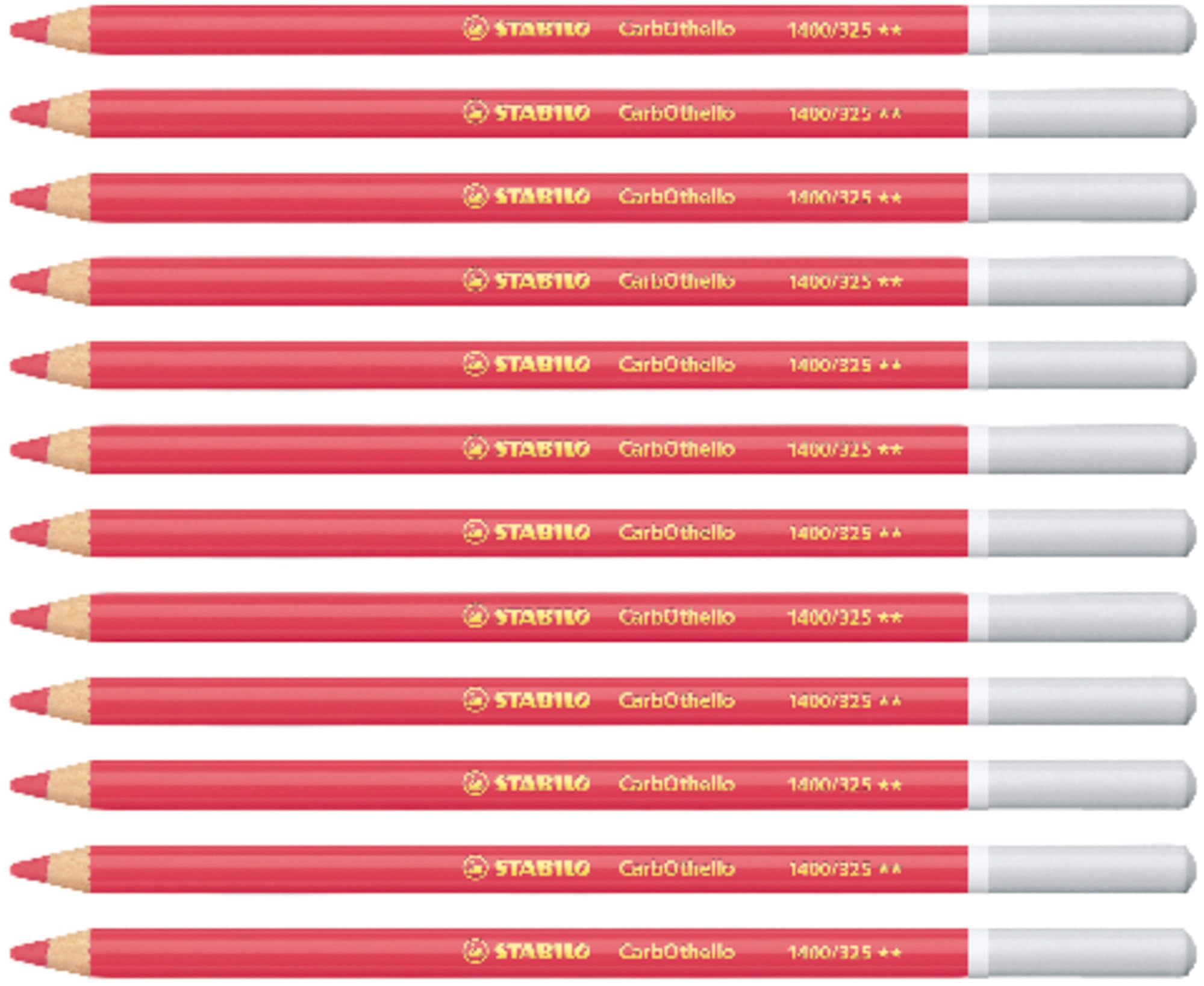 STABILO CarbOthello - Chalk-Pastel Pencil - Pack of 12 - Carmine Red Deep