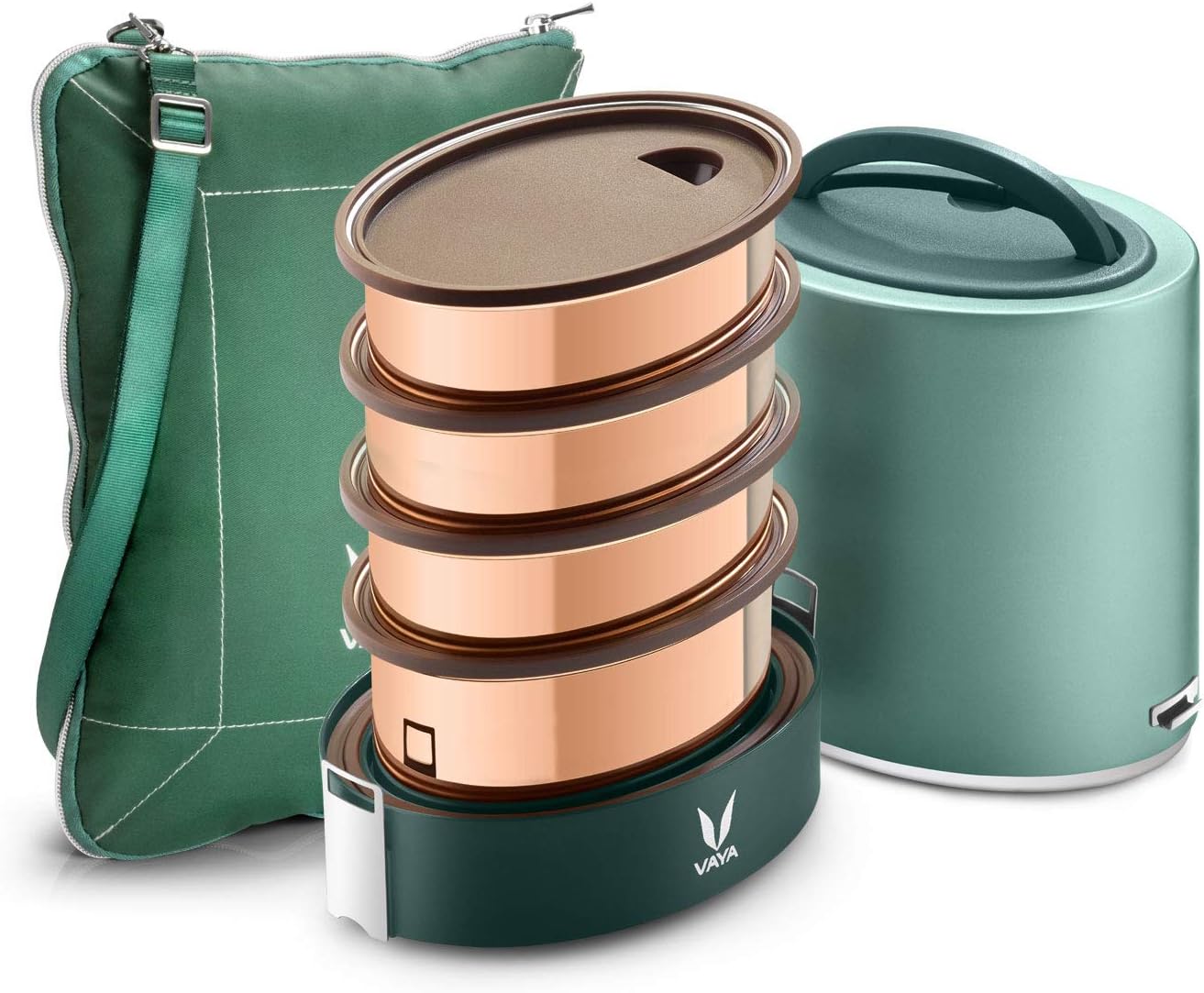 Vaya Tyffyn Jumbo 1300 Ml Green Vacuum Insulated Lunch Box With