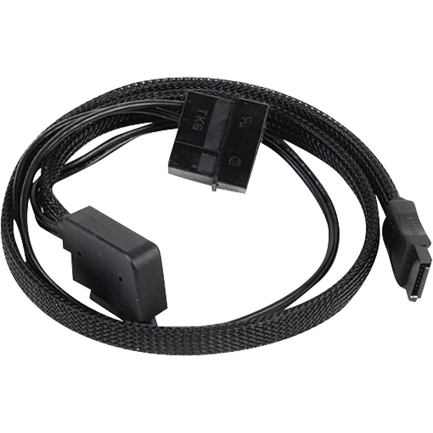 SilverStone SST-CP10 - Slimline SATA to SATA Adapter Cable, laterial 90° angled, metalic cable layer