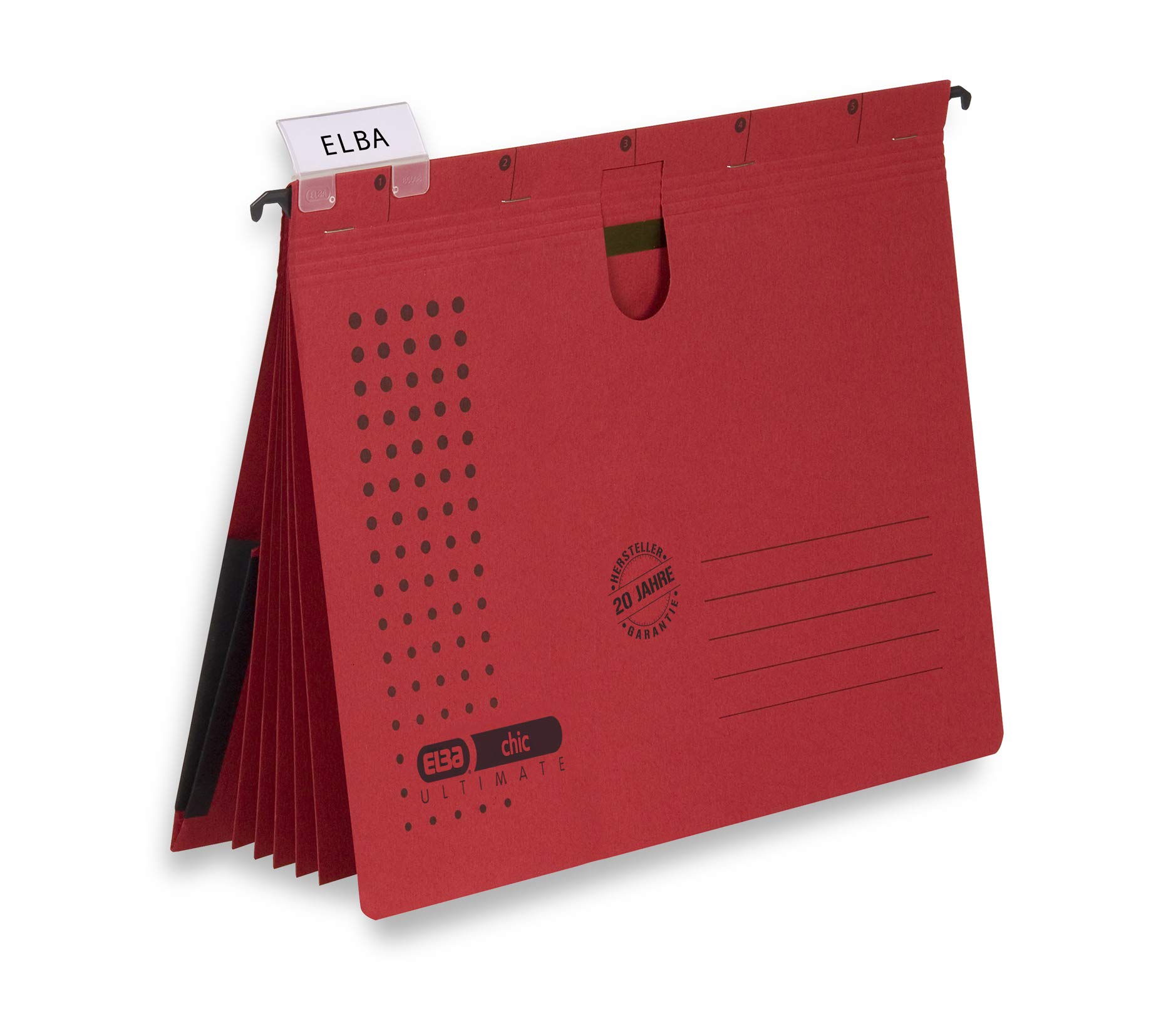 ELBA Chic Multi Suspension File for A4 Cardboard Red Pack of 5