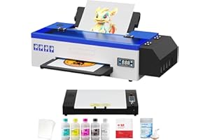 PUNEHOD A3 L1800 DTF Printer with Sheet Film 100pcs, 13-inch DTF Transfer Printer with White Ink Circulatory DTF Printer Machine for DIY Print T-Shirts (A3 Printer+Oven)