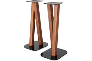 EXIMUS One Pair Fixed Height Universal Speaker Floor Stands - 600 Series - Cedar