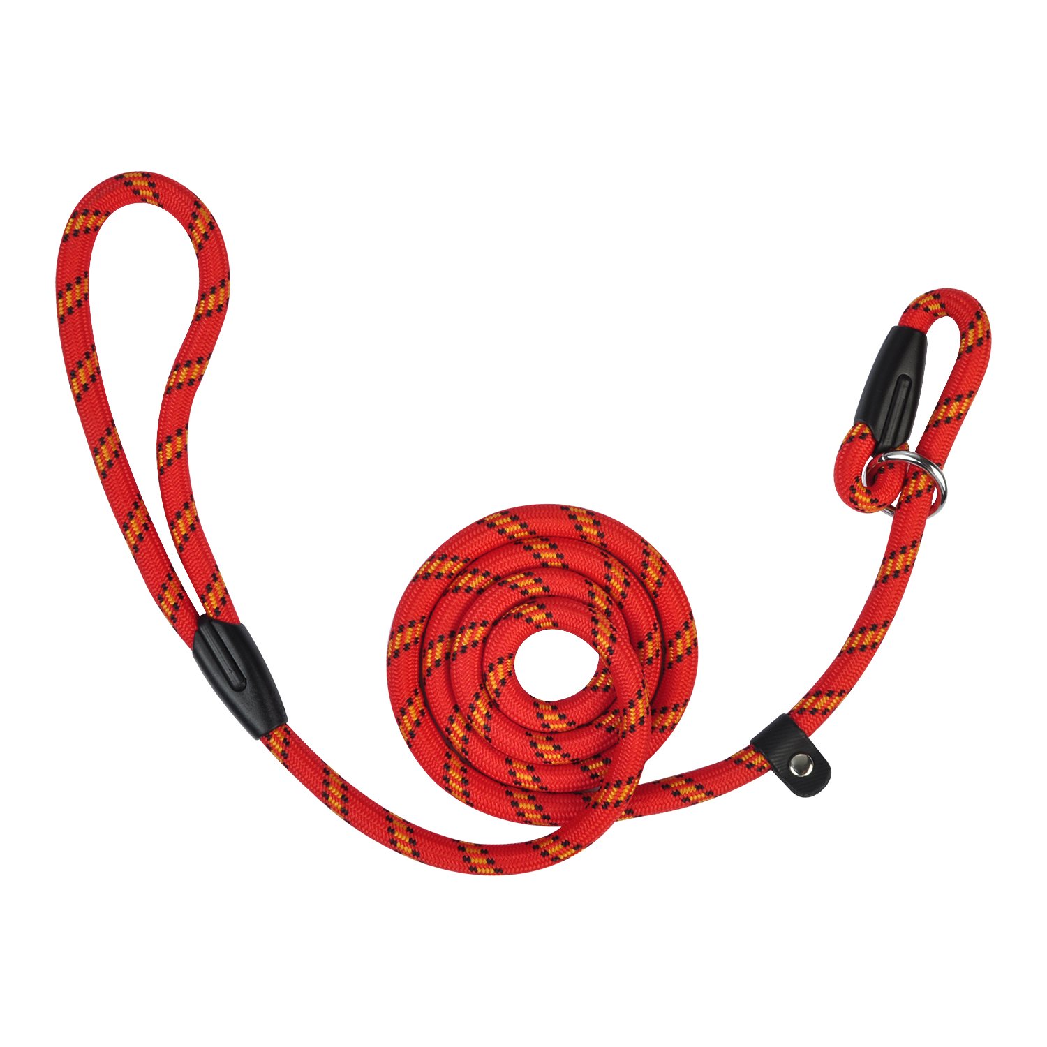 Ciaoed Gewebtes Hundegeschirr, Rot 1,75m Lang Verfilzt Gepolsterter Griffgeflecht Verstellbares Haustiertraining mit Krawatte