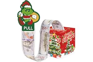 Christmas Money Box for Cash Gift, Unique Small Surprise Gift Box, Novelty Funny Xmas Pull Out Cards Suitable for Family Frid