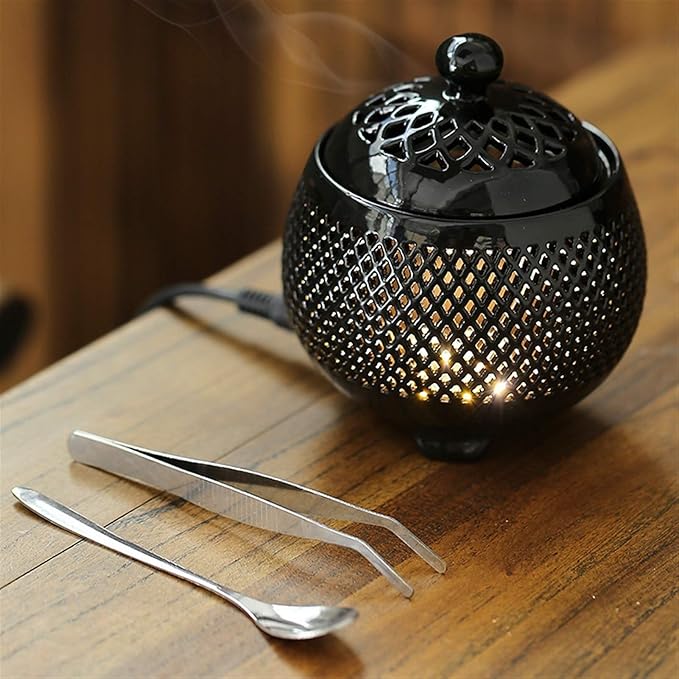 Temperature Control Ceramic Incense Burner, Electronic Ceramic Aroma Diffuser, Night Light