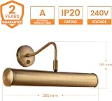 National Lighting YOKER Traditional Decorative Antique Brass E14 LED Wall Lamp view 6