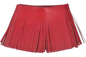 uxcell 2 Yards 4 Inch PU Faux Leather Fringe Trim Double Side Leather Sewing Tassel Fringe for DIY Sewing Dress Crafts Skirt 