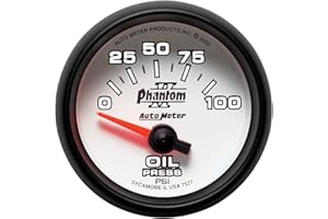 Auto Meter 7527 Phantom II 2-1/16" 0-100 PSI Short Sweep Electric Oil Pressure Gauge
