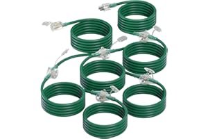 addlon 50FT Outdoor Extension Cord with Mutil Outlets Evenly Spaced 6 Outlets 16/3 SJTW Weatherproof Power Cable for Indoor Outdoor Halloween And Christmas Decorations with Indicator Lights ETL Listed