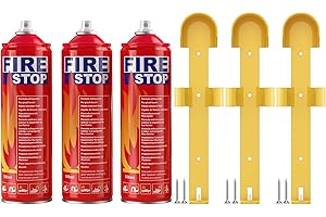 AmzBoom 3-Pack Fire Extinguisher for Home, Kitchen, Car, Camping & Electronics - ABC/K Class with Mounts - Portable, Long-Lasting.